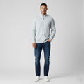 Chevignon Men XXL Sweater Blue Cotton Zip Up Carfdigan Stretch Classic Jumper