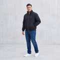 Peak Performance Men XL Jacket Black Bomber Nylon Waterproof Full Zipper Casual Top
