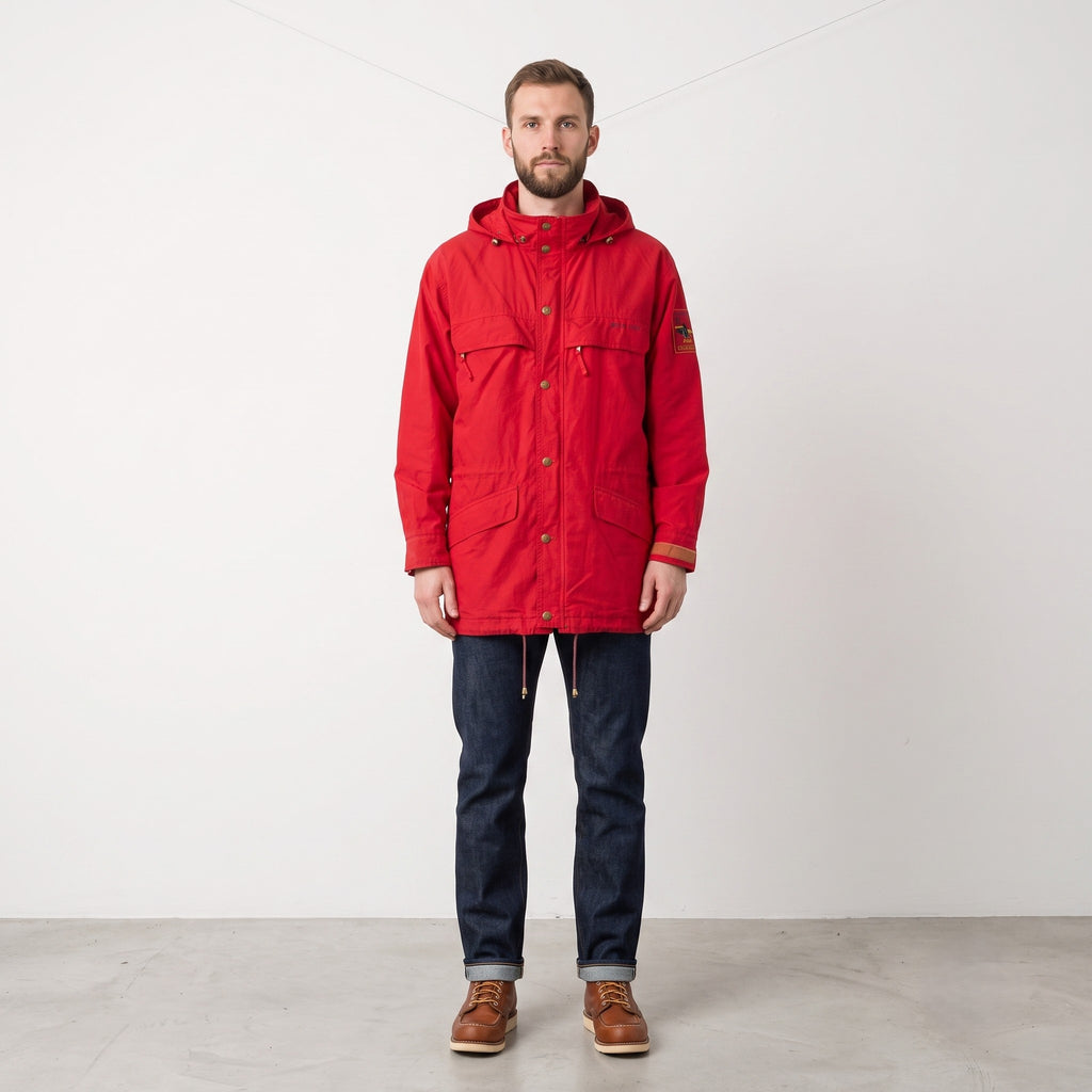 Jack & Jones Men M Jacket Red Nylon Lightweight Sportswear Retro Outdoor Top