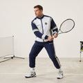 Diadora Davis Cup Men 40 50 L Sweatshirt White Vintage Tennis Snap Sleeve Track Top