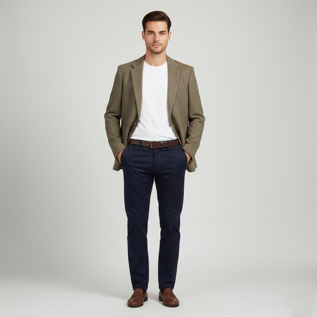 Hector James Men 40 Blazer Green Wool Vintage Single Breasted Retro Heavy Jacket