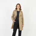 Henriette Steffensen Copenhagen Women M Trench Coat Beige Cotton Double Breasted