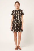 River Island Womens uk14 eu40 M Mini Dress Tube Black Collar Diamont Print Flared