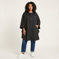 Mox Woman 58 XXL Jacket Black Nylon Oversize Padded Hood Full Zipper Vintage Top