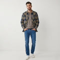 G-STAR RAW Men L Casual Shirt Navy Check Cotton Arc 3D Long Sleeve Top