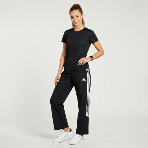 Adidas Women 12 M Sweatpants Black Vintage Sportswear Straight Run Pants
