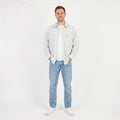 Sergio Tacchini Men L Casual Shirt Cream Cotton Check Milano Long Sleeve Top