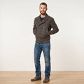G-Star Men L Jacket Grey Full Zipper Cotton Vintage Collar Top