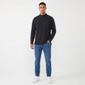 Nike Men L Swetashirt Black Cotton Logo Turtle Neck Oversize Sportswear Top