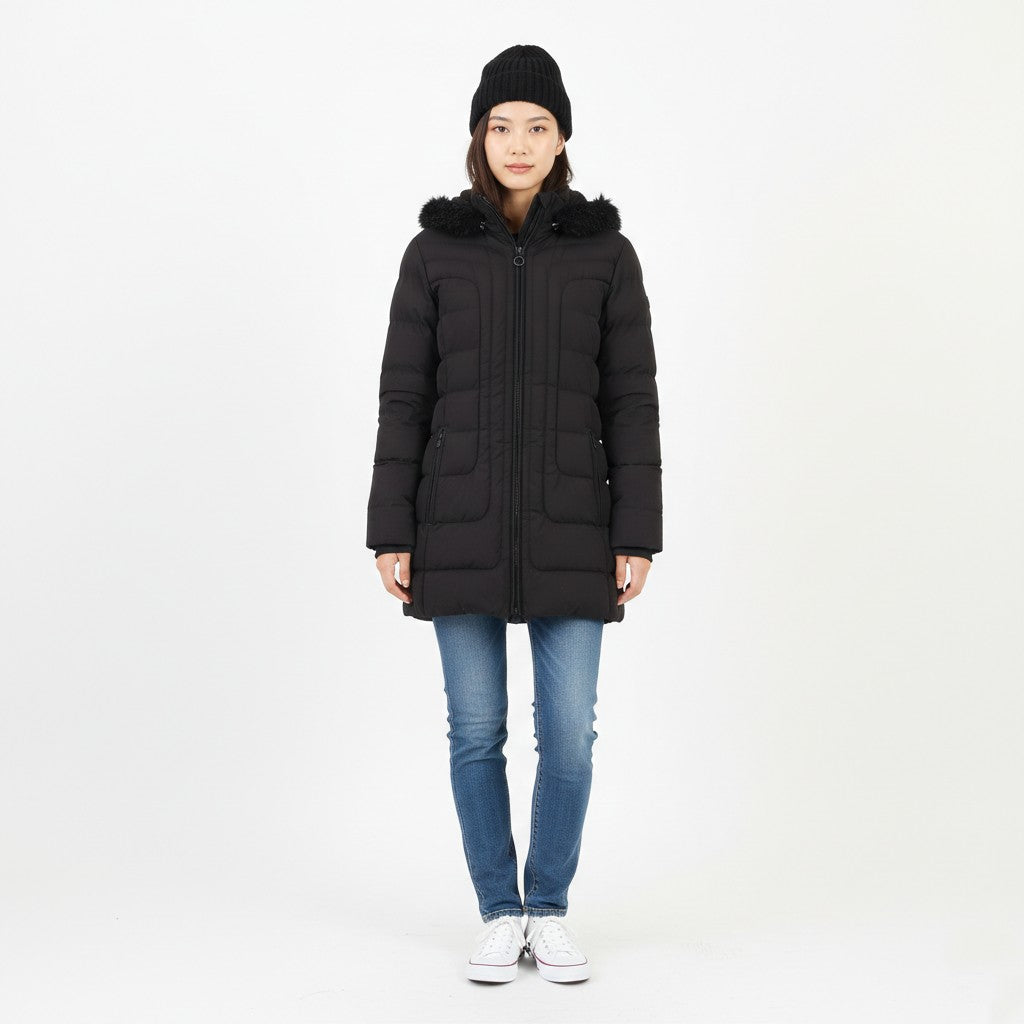 Wellensteyn Woman M Jacket Black Padded Full Zipper Hood Belvedere Long Winter Top