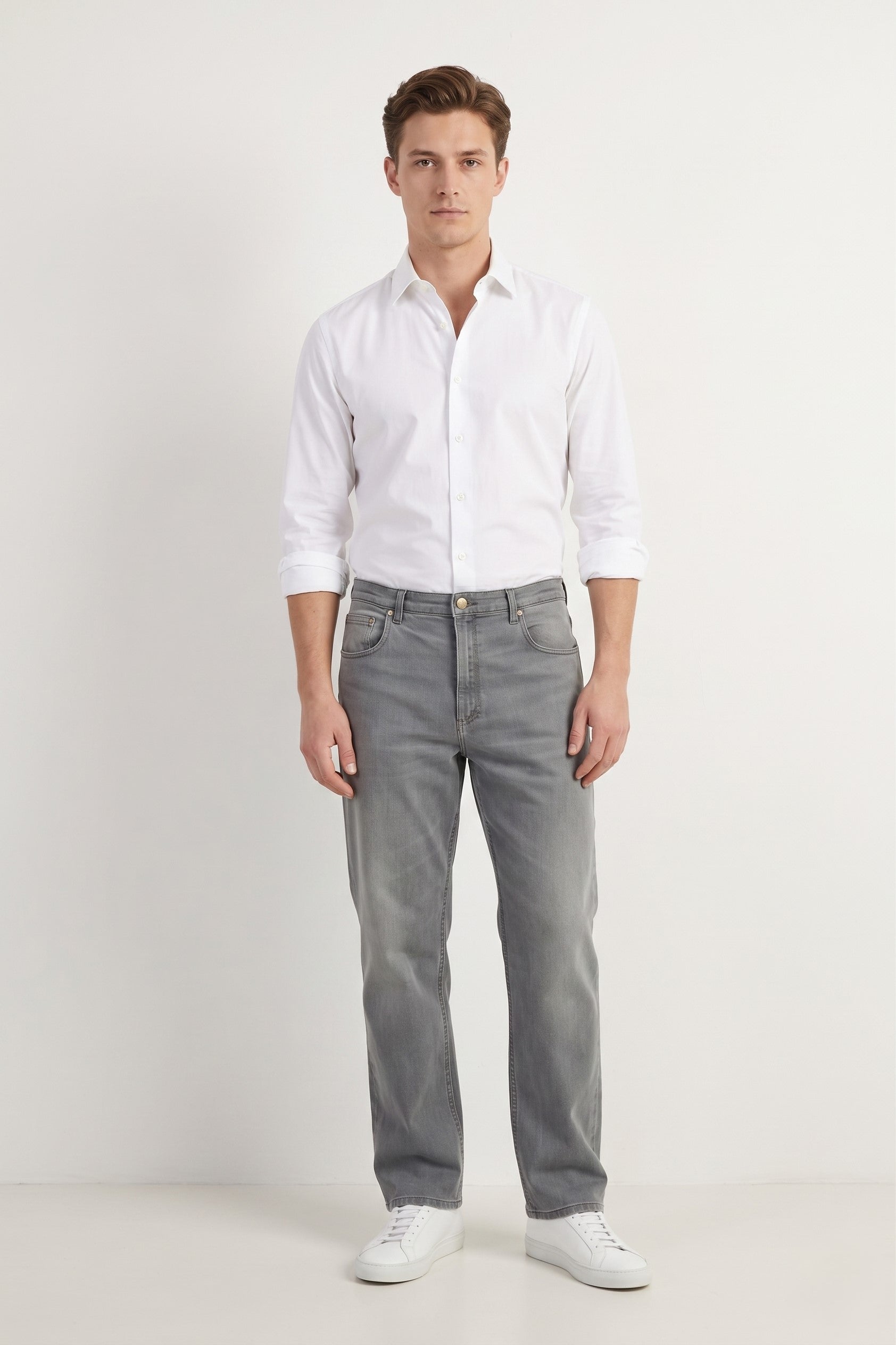 Gucci Jeans Men 36 Trousers Gray Cotton Stretch Soft Straight Classic Pants