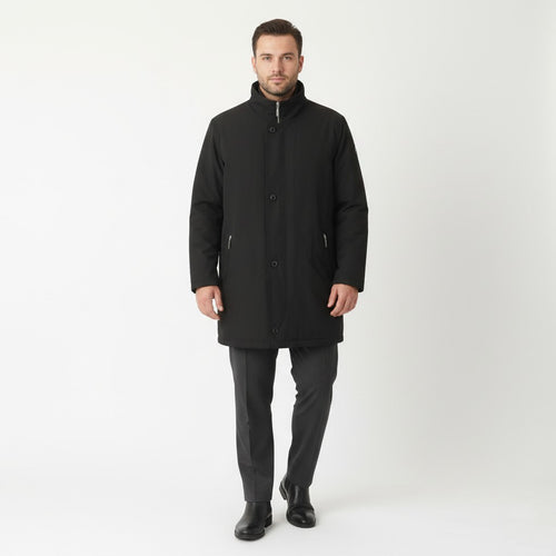 Bugatti Men 27 XL Coat Black Lightweight Full Zipper Casual Overall Technical Top