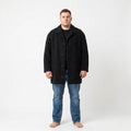 Di Caprio Men 48 XL Coat Black Wool Cashmere Blend Single Breasted Vintage Top