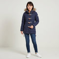 Superdry Women 8 35 S Jacket Navy Padded Hodded Duffle Zipper Winter Top
