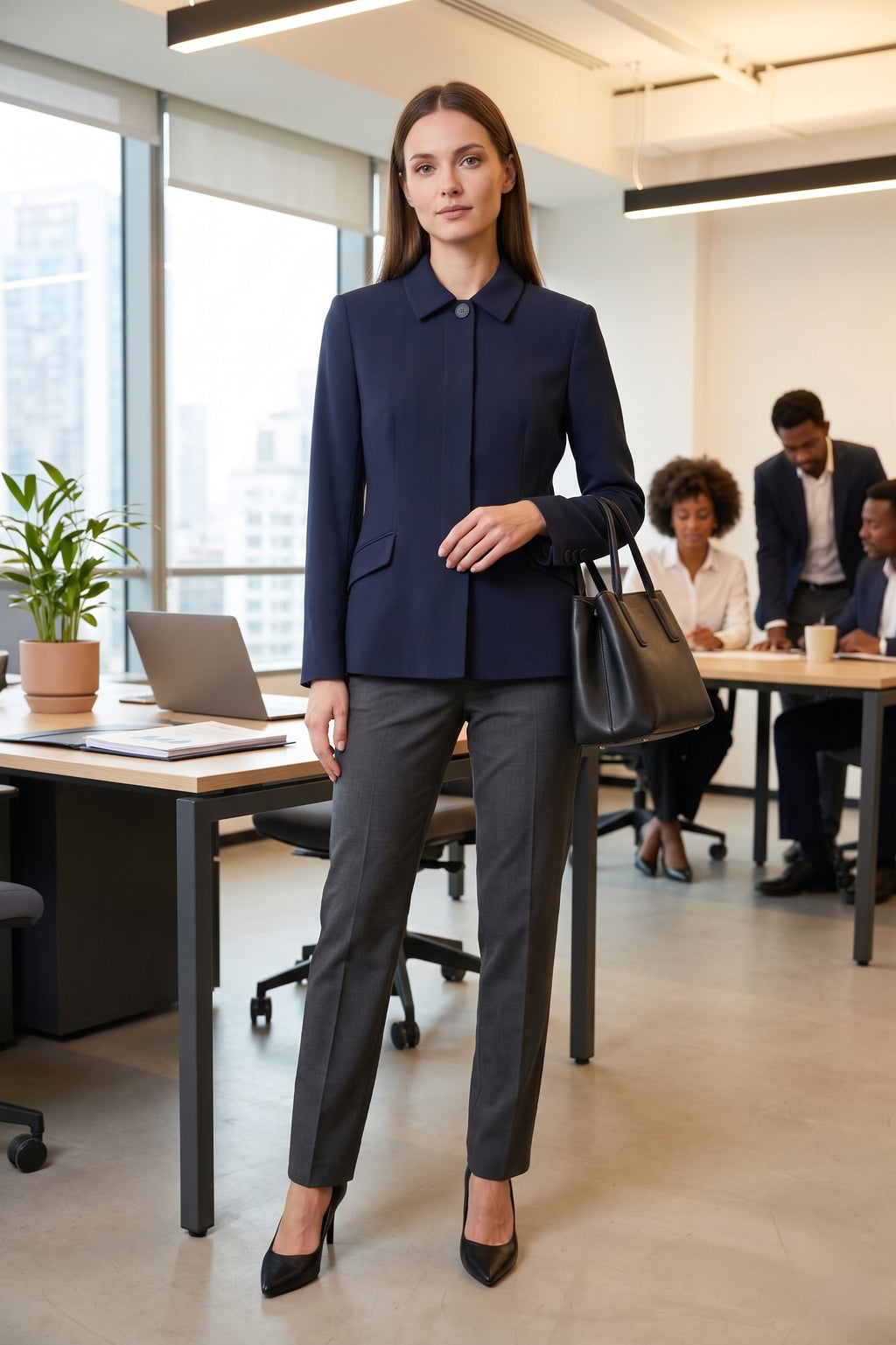 Versus Gianni Versace Women 28 42 S Blazer Navy Vintage Wool Nylon Single Breasted Top