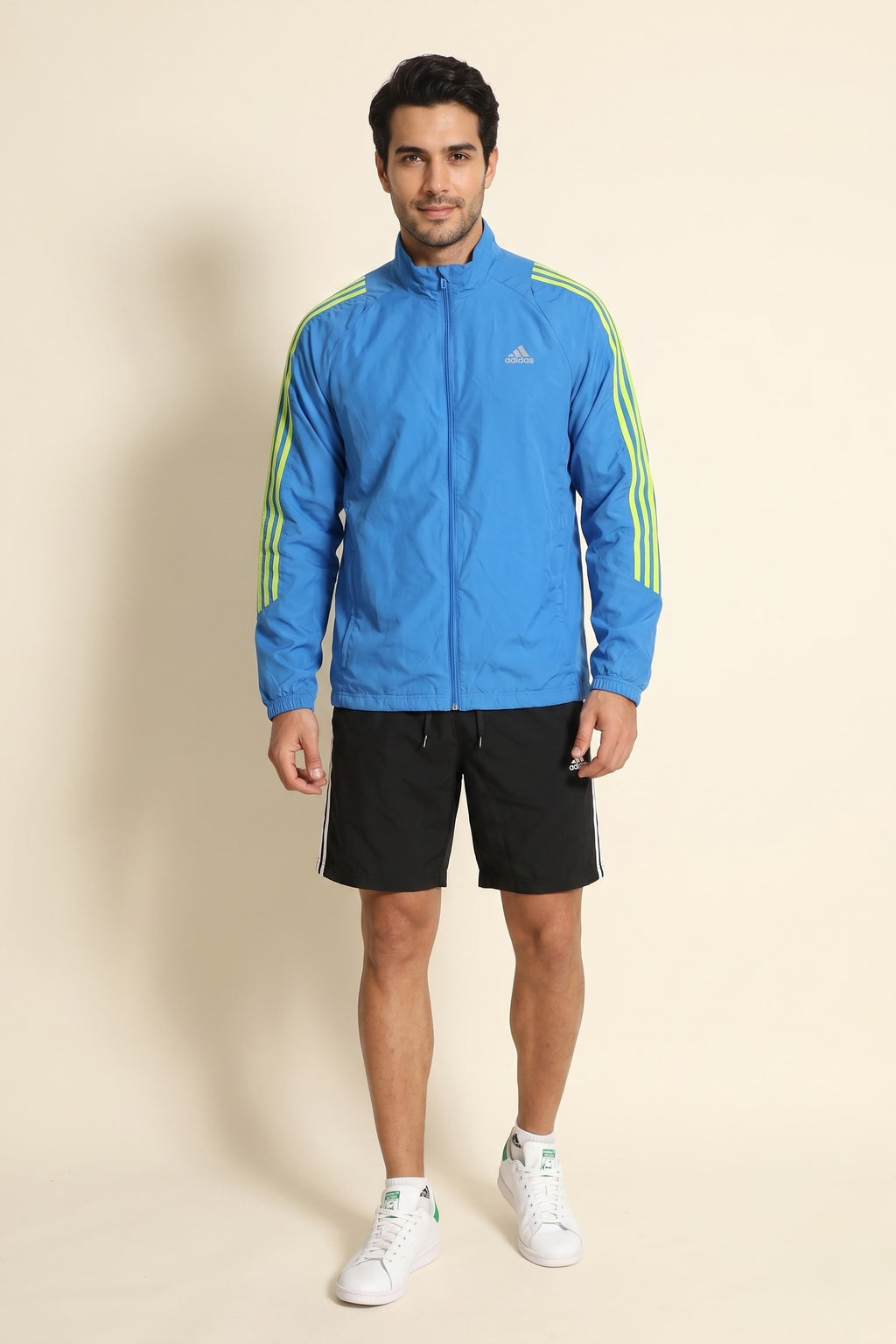 Adidas Men M Jacket Lightweight Sportswear Blue Sport Traning Zip Up Top