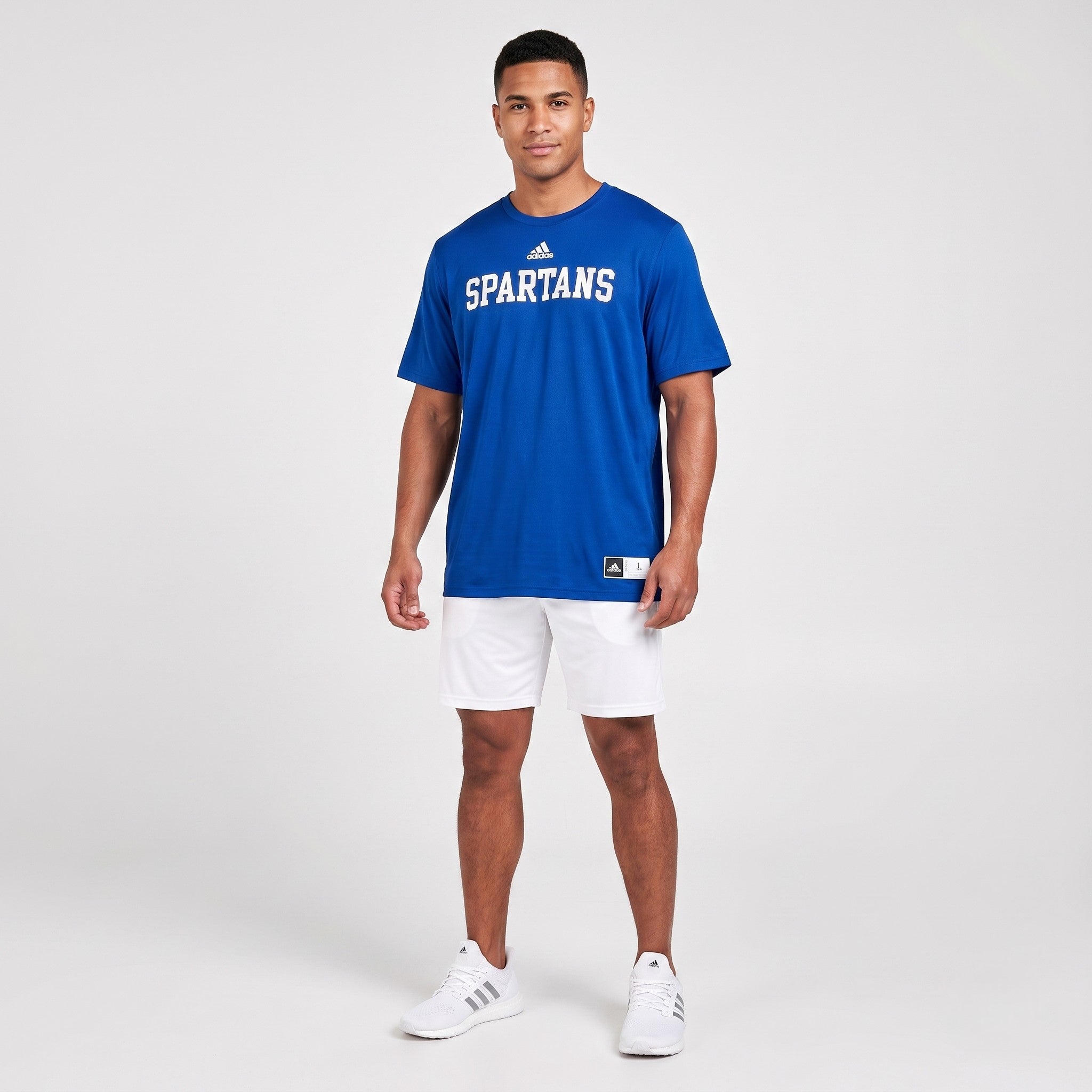 Adidas Team Men L T- Shirt Blue Spartans Vintage MURRAY Rugby Top