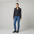 Summum Woman 40 M Jacket Charcoal Bottoms Collar Wool Shoulder Pads Blazer Vintage Top