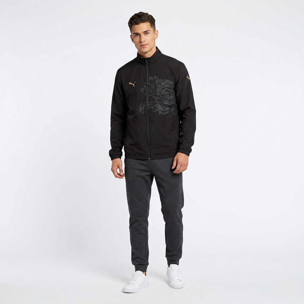 Puma Men M Jacket Black Sportswear Vintage Full Zip Activewear Track Top