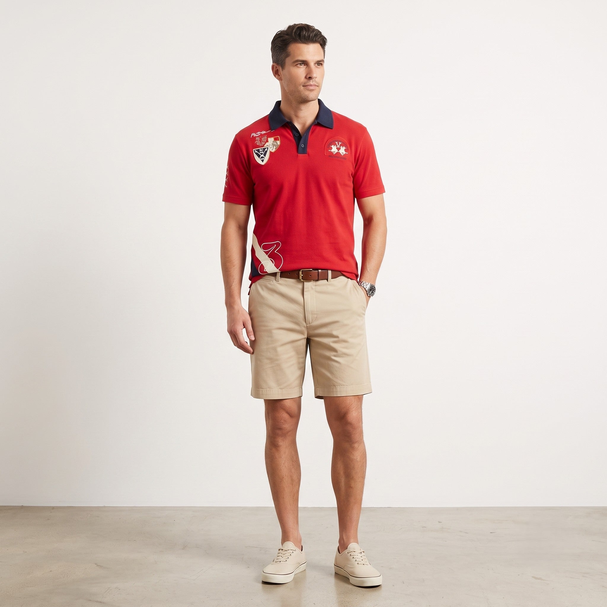 La Martina Men XXL Polo Shirt Red Cotton Polo Argentino #3 Short Sleeve Top