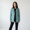 Zero Women 36 S Jacket Green Tara Doft Cotton Blend Vintage Casual Top