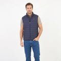 Napapijri Men L Vest Navy Padded Full Zipper Slim Fit Collar Polyamid Top