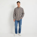 Gant Men M Casual Shirt Blue Check Sport Fit Adirondack Poplin Cotton Long Sleeve Top