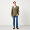 Hugo Boss Men 54 44 Blazer Green Cupro Cotton Single Breasted Classic Vintage Jacket