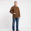 Timberland Men S Jacket Brown Cotton Zip Up Classic Vintage Western Bottoms Collar  Top