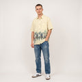 Signum Men M Casual Shirt Yellow Striped Cotton Vintage Streetwear Pocket Top