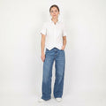 Aquascutum Women M (S) Shirt White Short Sleeve Cotton Elastane Classic Elegant Top