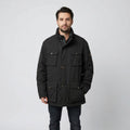BRAX Men 42 54 L Jacket Brown Hamilton Lyocell Padded Zip Up Classic Hidden Hood Top