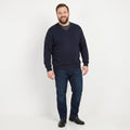 Maglione XXL da uomo TM Lewin Navy 100% lana merino con scollo a V morbido maglione semplice
