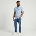Bogner Men 40 M Casual Shirt Blue Cotton Pocket Vintage Short Sleeve Top
