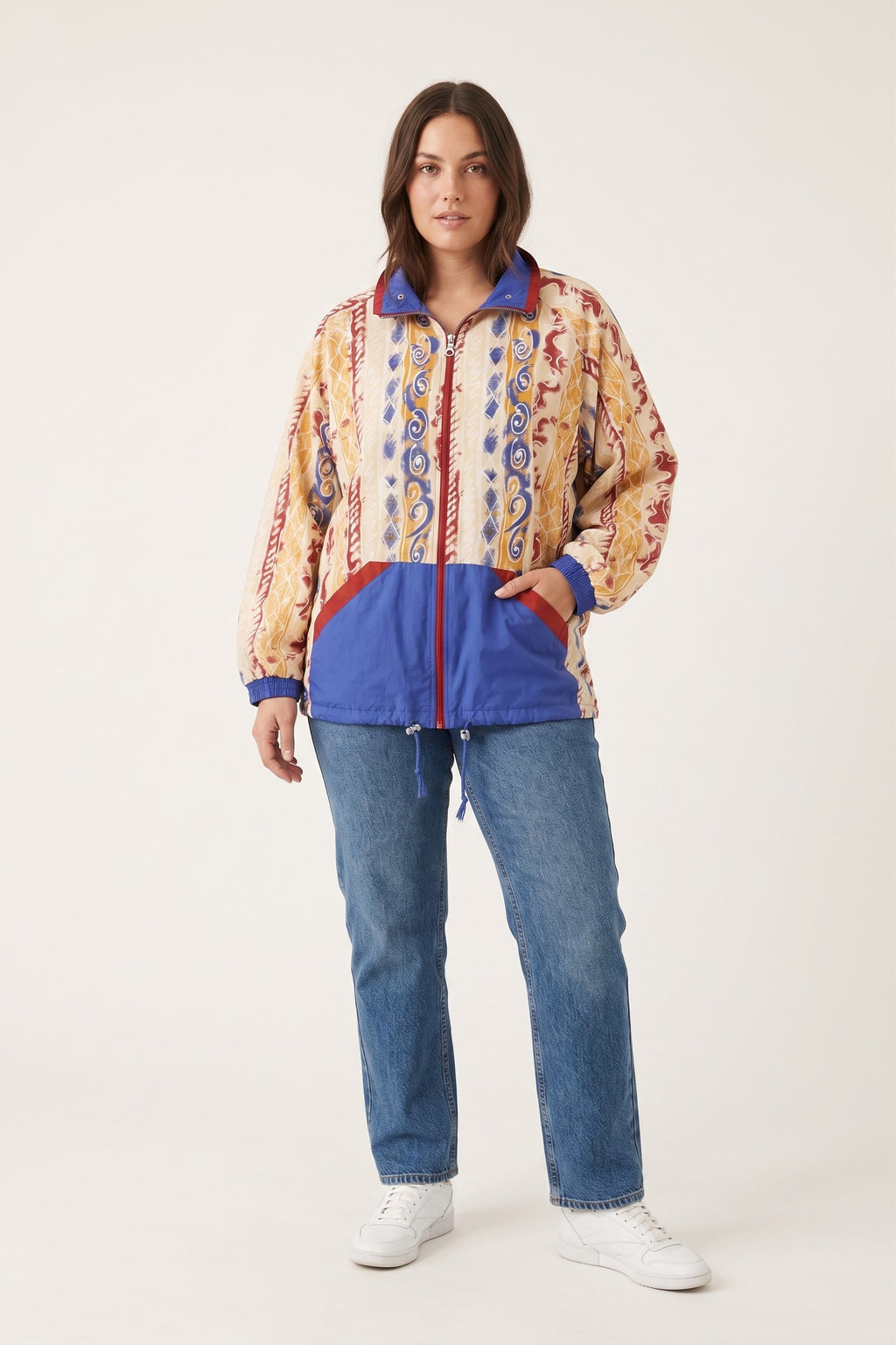 Triumph Happy Days Women 40 L Jacket Vintage Zip Up Printed Lightweight Top