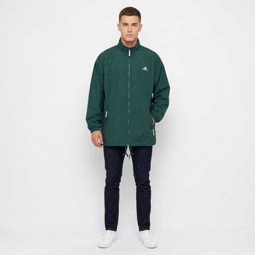 Adidas Men XL Jacket Green Vintage Full Zipper Bomber Sportswear 90s Top