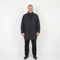 Pierre Cardin Men 56 XL Jacket Long Black Lightweight Full Zipper Classic Casual Coat