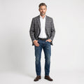 NEW Brooks Brothers Men 44 Blazer Grey Checkered Breasted Regent Fit Linen 346 Jacket