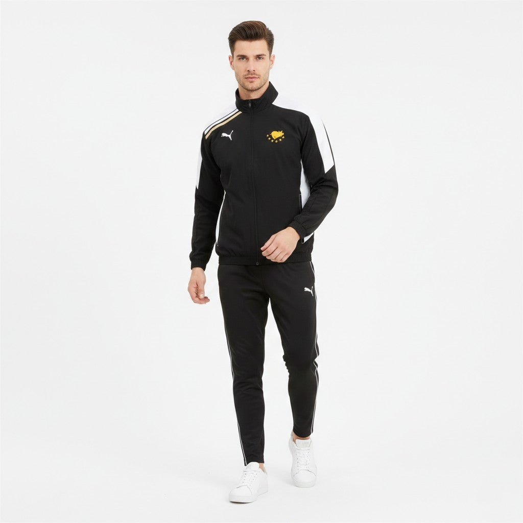 Puma Men L Jacket Black White Activewear Full Zipper Sport Lifestyle Mesh Lined Top