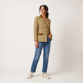 Bernadetta Alvini Women 38 Blazer Green Vintage Houndstooth Wool Mohair Jacket