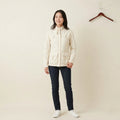 Napapijri Women S Jacket Property Cream Cotton Nylon Lightweight Zip Up Top