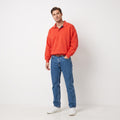 Antartex Weekend Men M Sweatshirt Orange Cotton Collared Casual Jumper Top