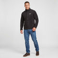 Jack Wolfskin Men M Fleece Black Full Zipper Vintage Padded Top