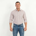 Bugatti Men 15.5 M Casual Shirt Orange Striped Cotton Long Sleeve Top