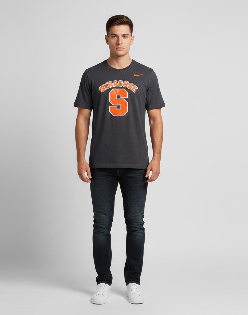 Nike Men M Shirt Grey Cotton Syracuse Basketball NCAA Sportswear Top