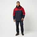 Helly Hansen Men L Jacket Padded Waterproof Detachable Hood Navy Blue Full Double Zipper Outwear Top