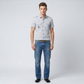 Diesel Men M Casual Shirt White Black Checkered Bottoms Short Sleeve Cotton Top