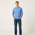Revolution Men L Shirt Longsleeve Blue Cotton Italia Vodka Sport Top