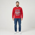 Converse Mens M Sweatshirt Red Cotton Blend Graphic All Stars NYC Crew Neck Top