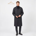 Baker Street Men 42 L Long Coat Black Design in Italy by Carlo Bellucci Lined Vintage Top